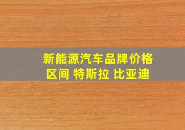 新能源汽车品牌价格区间 特斯拉 比亚迪